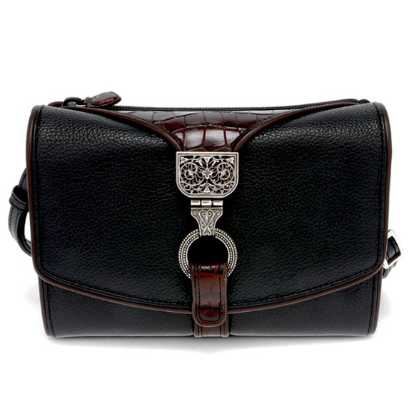 Brighton Handbags - Brighton Black and Brown Crossbody Bag